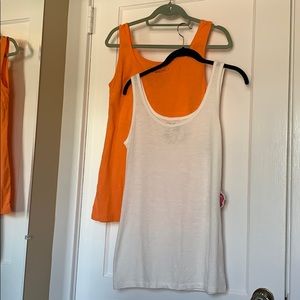 Set 2 New Margaritaville Tank Tops White & Orange Size: Medium